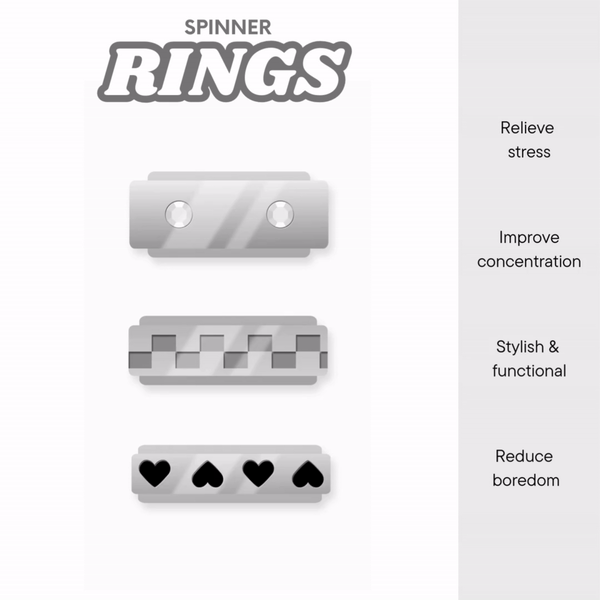 CZ Stones In Center Spinner Stainless Steel Ring