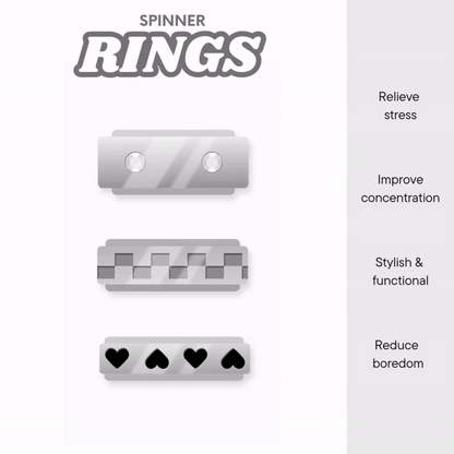 CZ Stones In Center Spinner Stainless Steel Ring