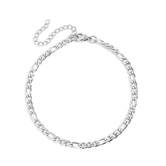 Stainless Steel Figaro Chain Bracelet