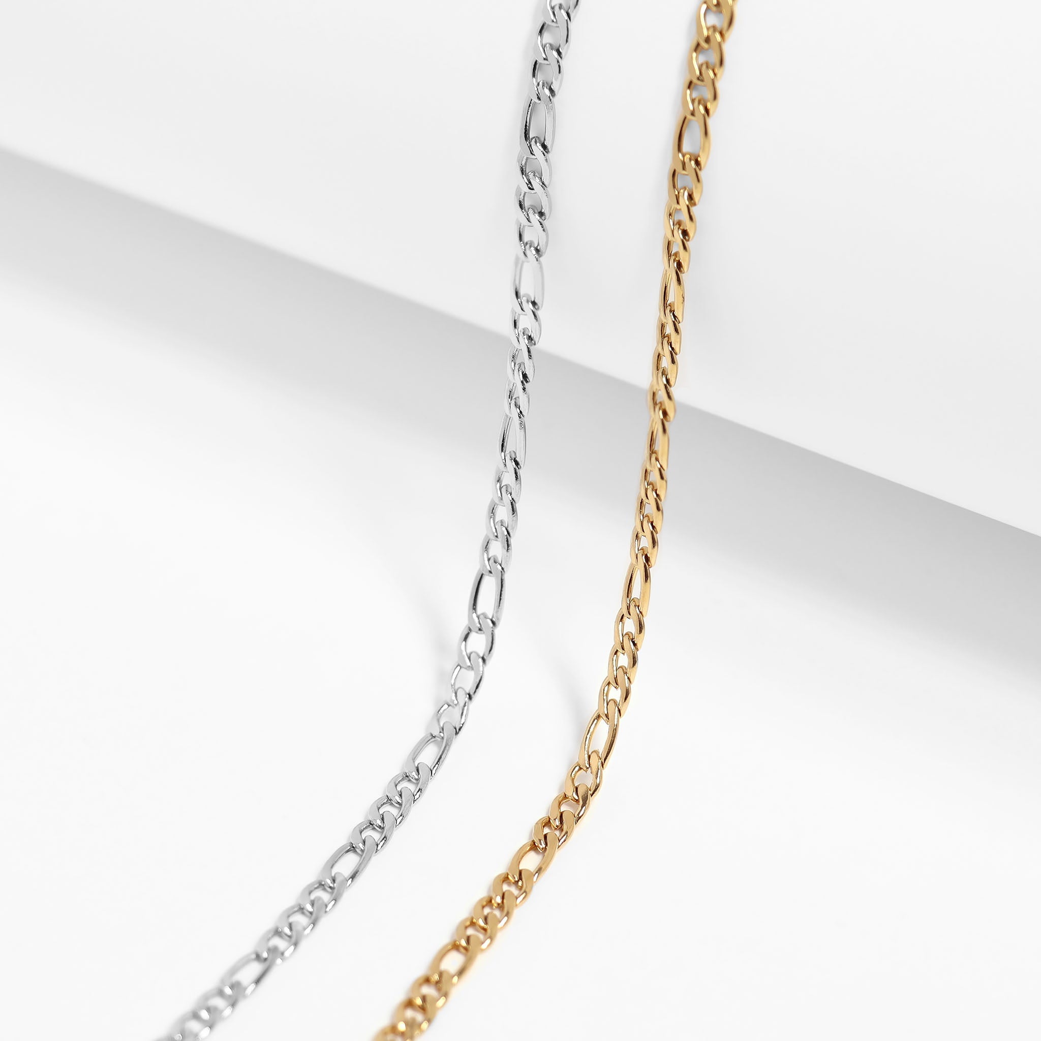 18K Gold PVD Stainless Steel Figaro Chain Necklace