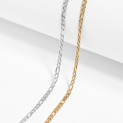 18K Gold PVD Stainless Steel Figaro Chain Necklace