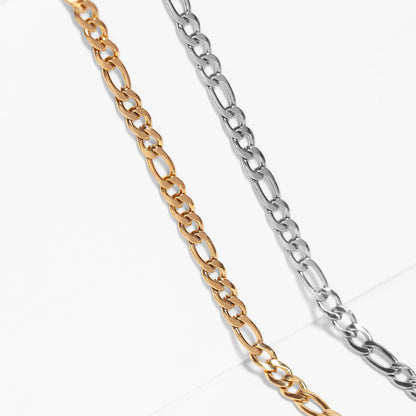 Stainless Steel Figaro Chain Necklace