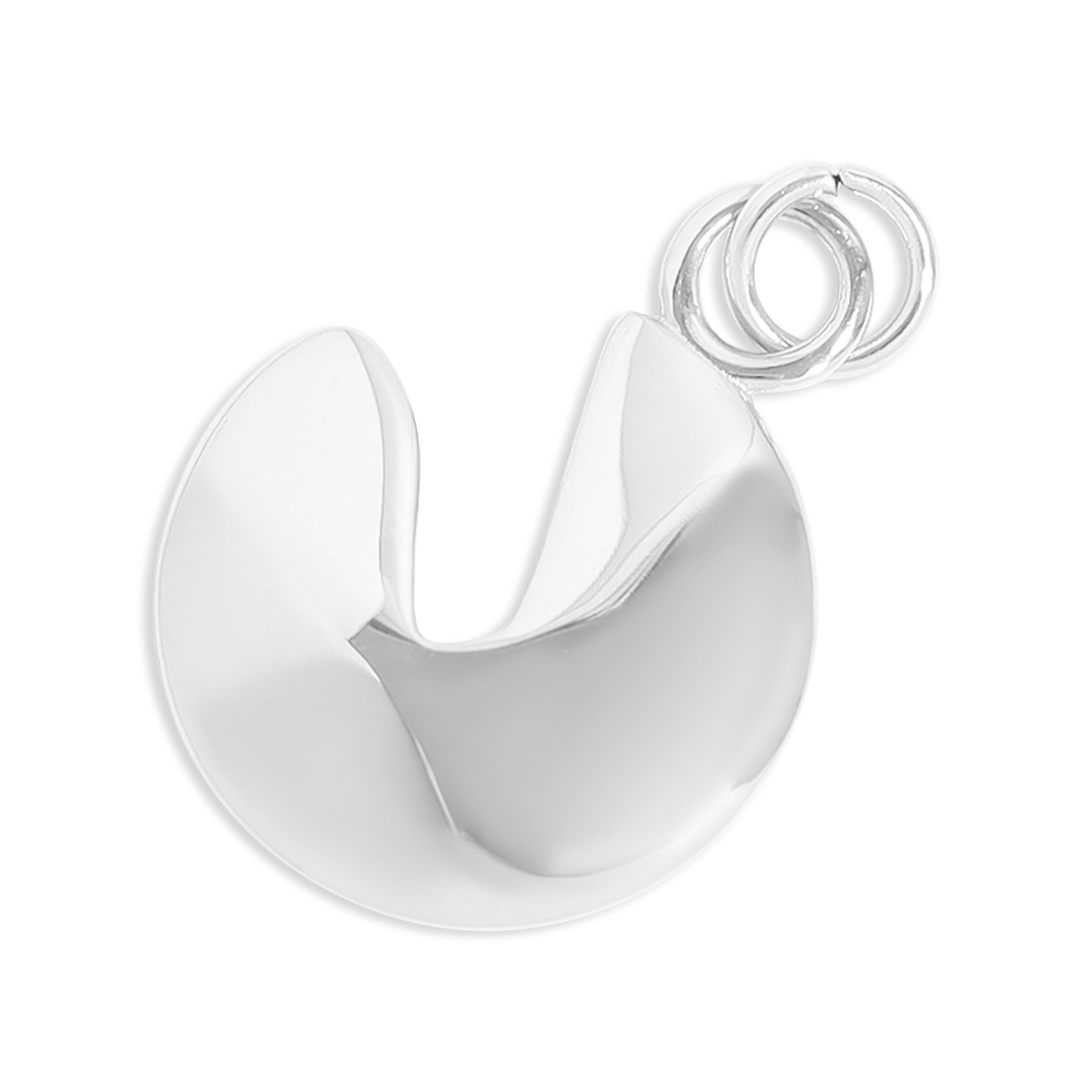 Silver Fortune Cookie Charm
