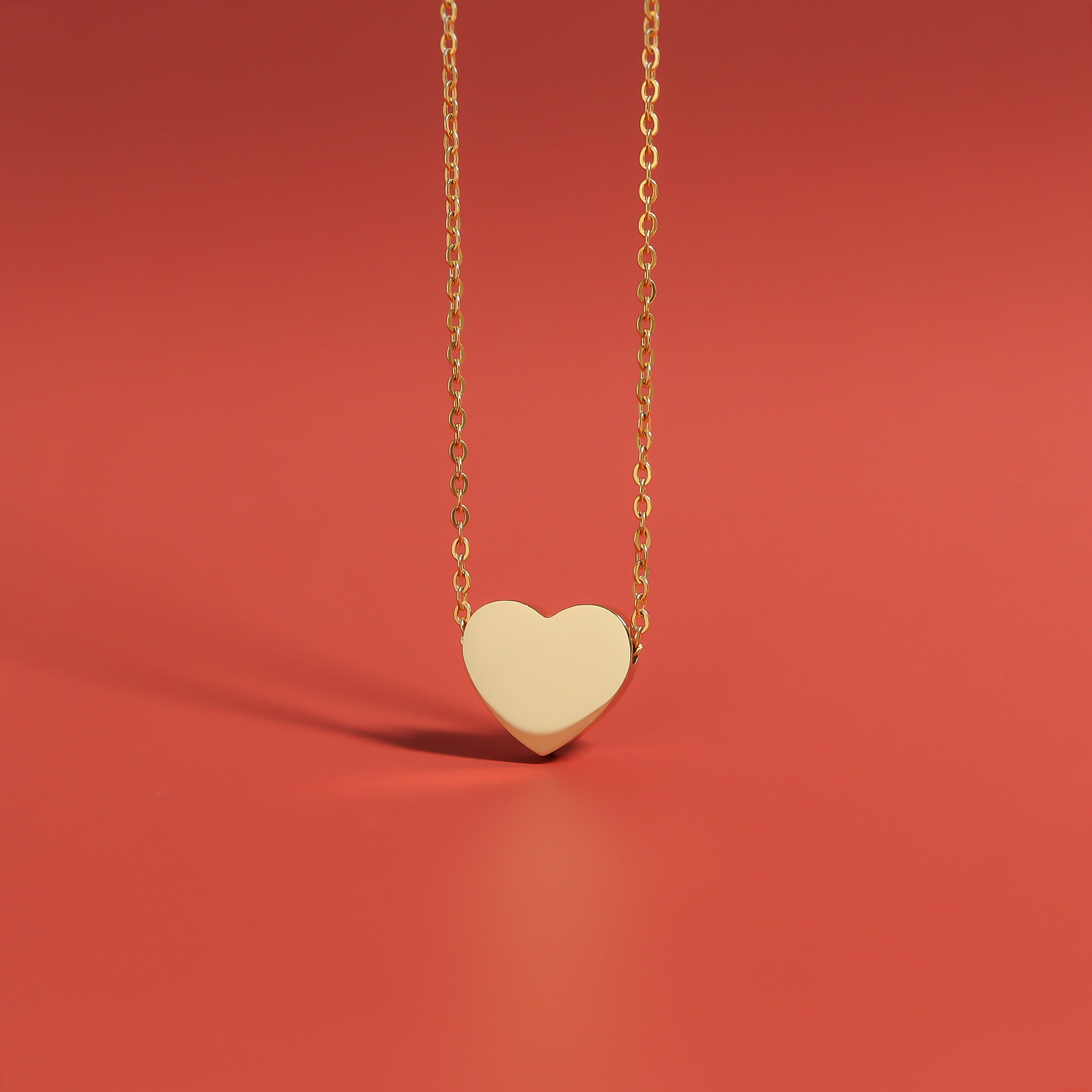 18K Gold PVD Stainless Steel Blank Heart Necklace