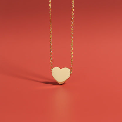 18K Gold PVD Stainless Steel Blank Heart Necklace