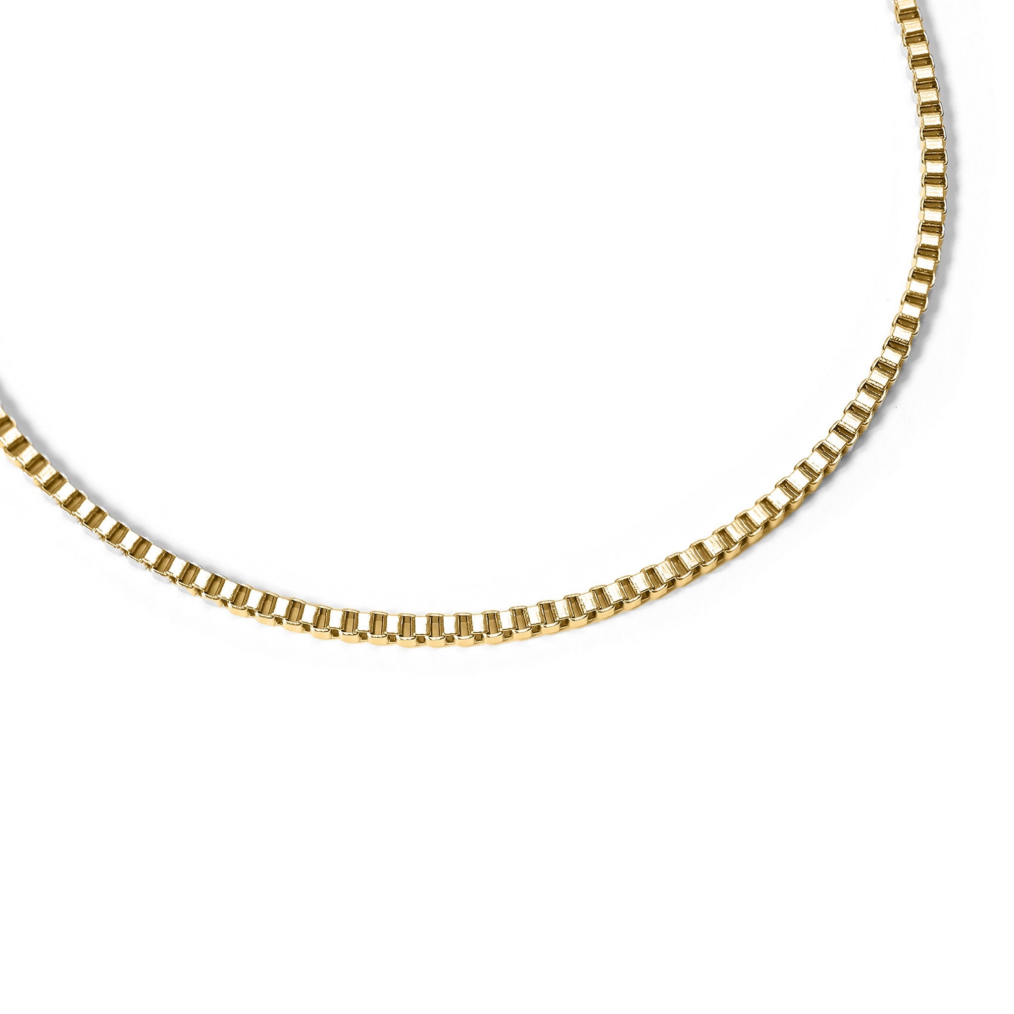 18K Gold PVD Stainless Steel 1.5mm Box Chain Necklace