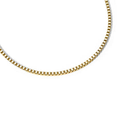 18K Gold PVD Stainless Steel 1.5mm Box Chain Necklace