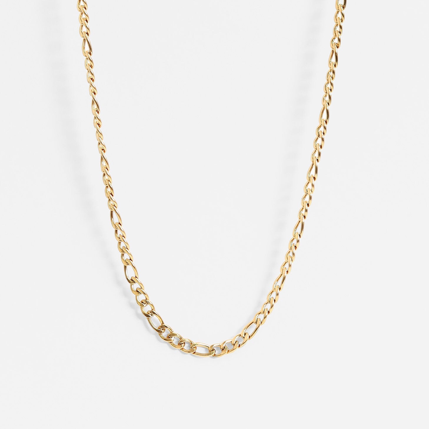 18K Gold PVD Stainless Steel Figaro Chain Necklace