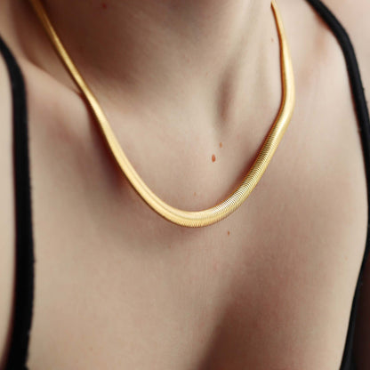 Stainless Steel Gold Snake Chain Necklace