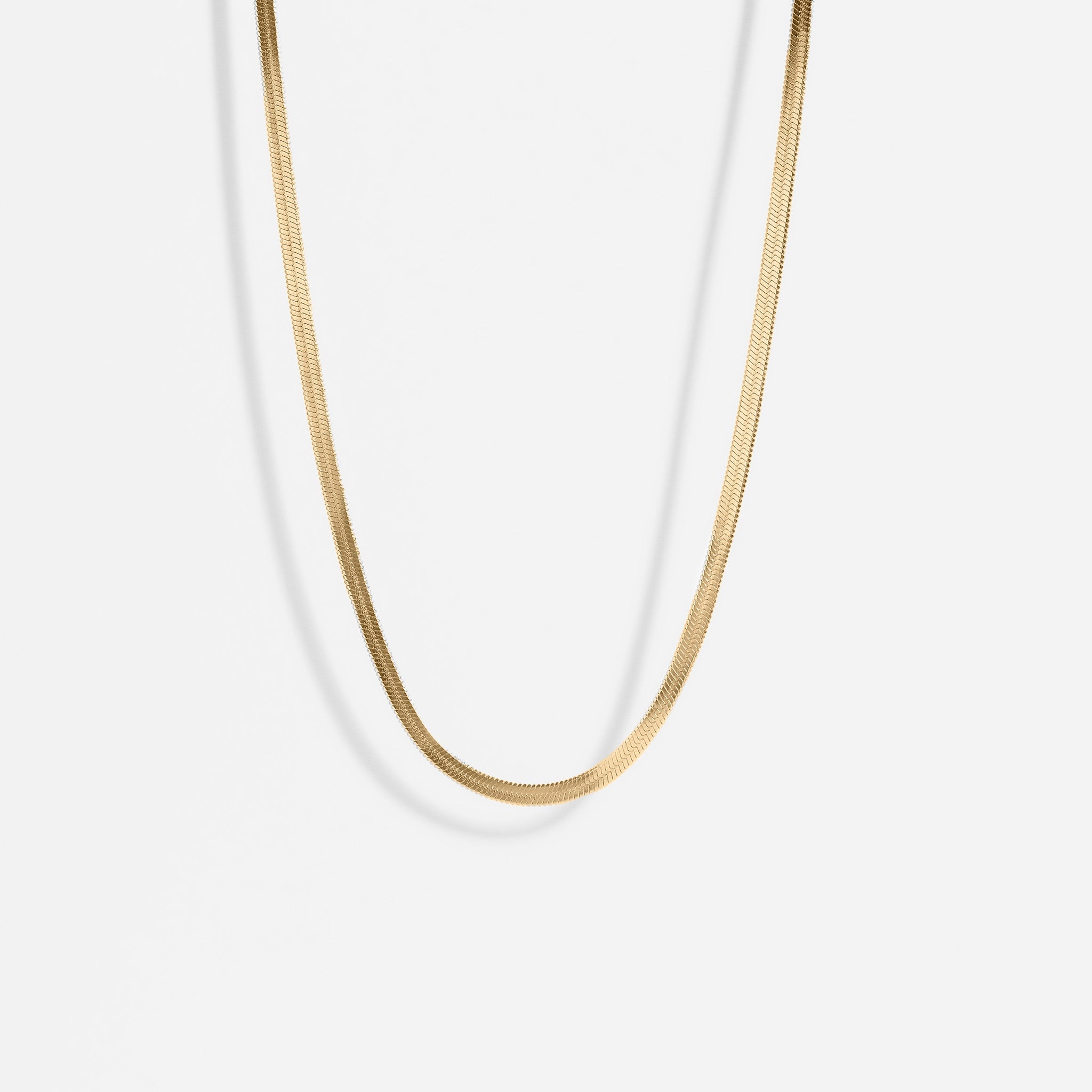 18K Gold PVD Stainless Steel Herringbone Chain Necklace