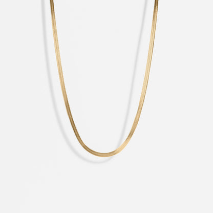 18K Gold PVD Stainless Steel Herringbone Chain Necklace