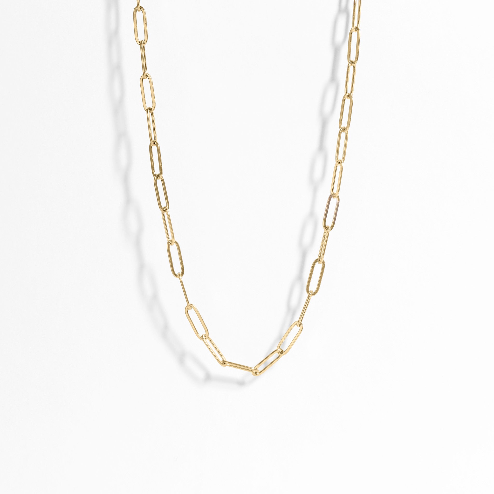 18K Gold PVD Stainless Steel Paperclip Chain Necklace