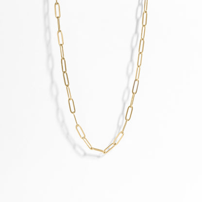 18K Gold PVD Stainless Steel Paperclip Chain Necklace