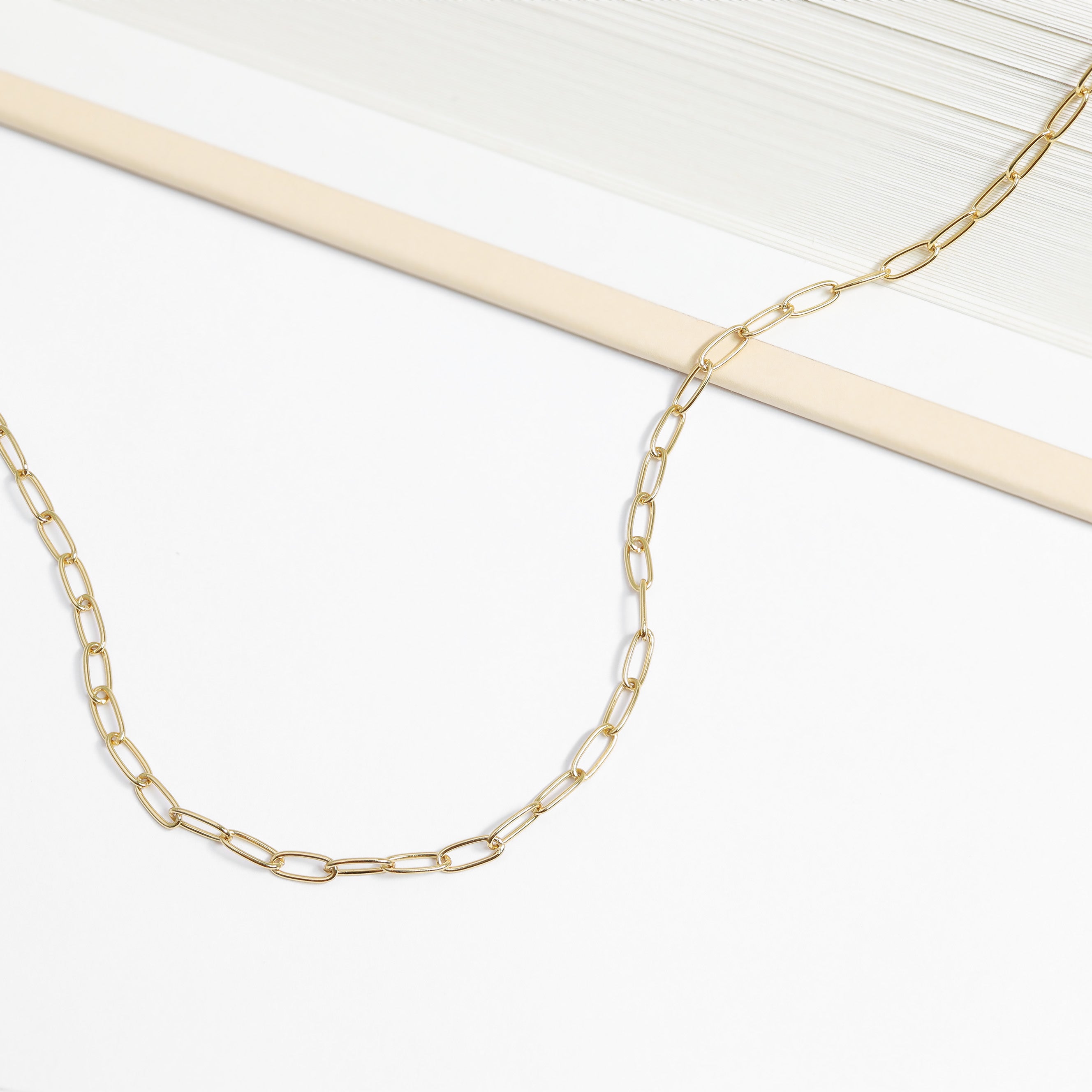 2.0 mm Paperclip 14K Gold Plated .925 Sterling Silver Permanent Jewelry Chain - By the Foot