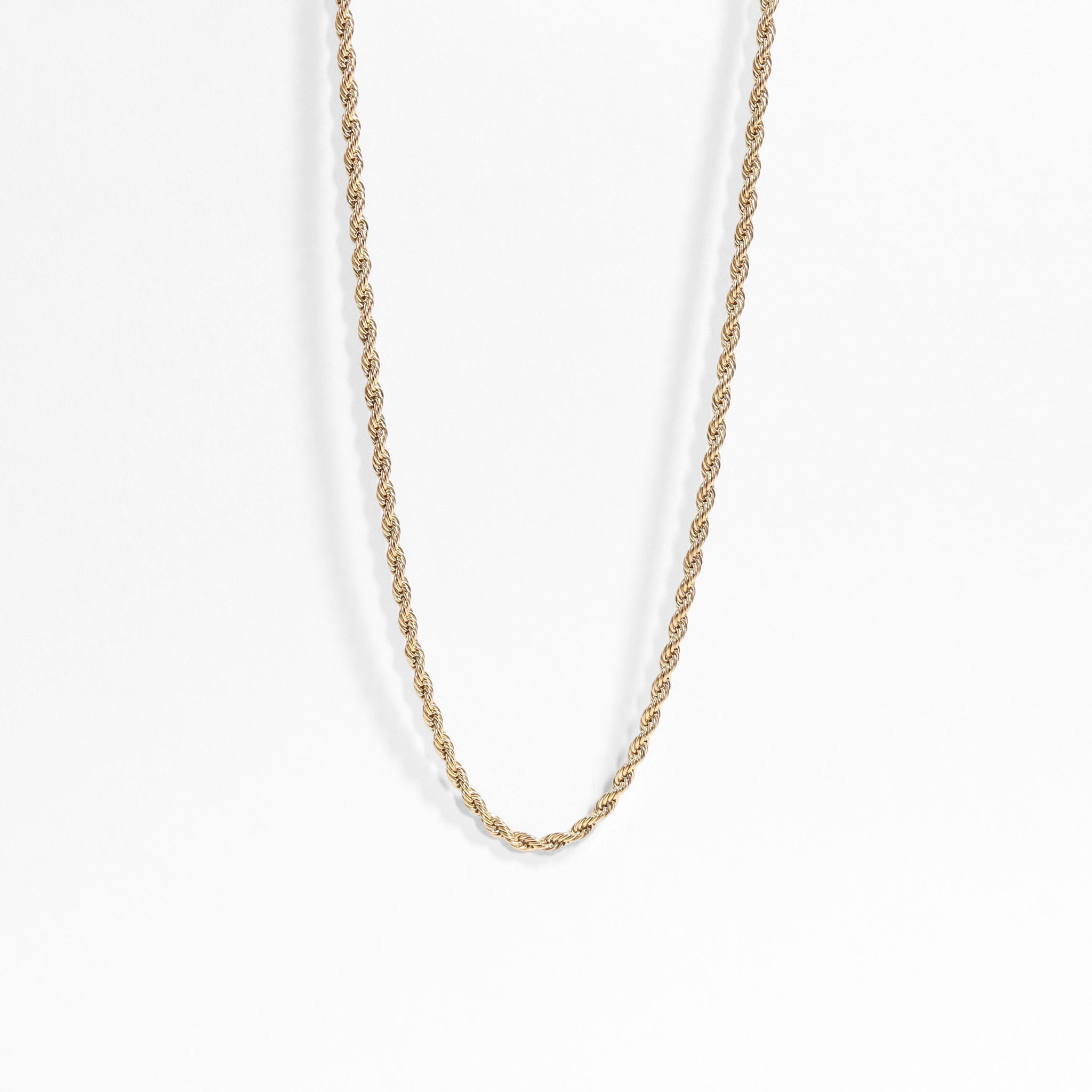 18K Gold PVD Stainless Steel Rope Chain Necklace