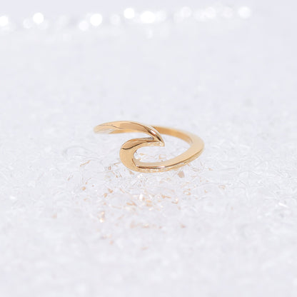Stainless Steel 18K Gold PVD Coated Wave Ring