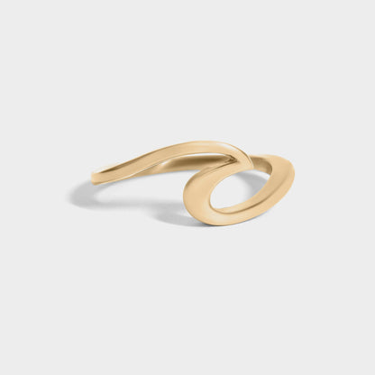 Stainless Steel 18K Gold PVD Coated Wave Ring