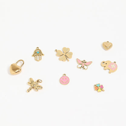 18K Gold PVD Stainless Steel Goodluck Charm Set