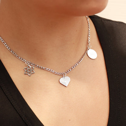 18K Gold PVD Stainless Steel Geometric Heart Charm