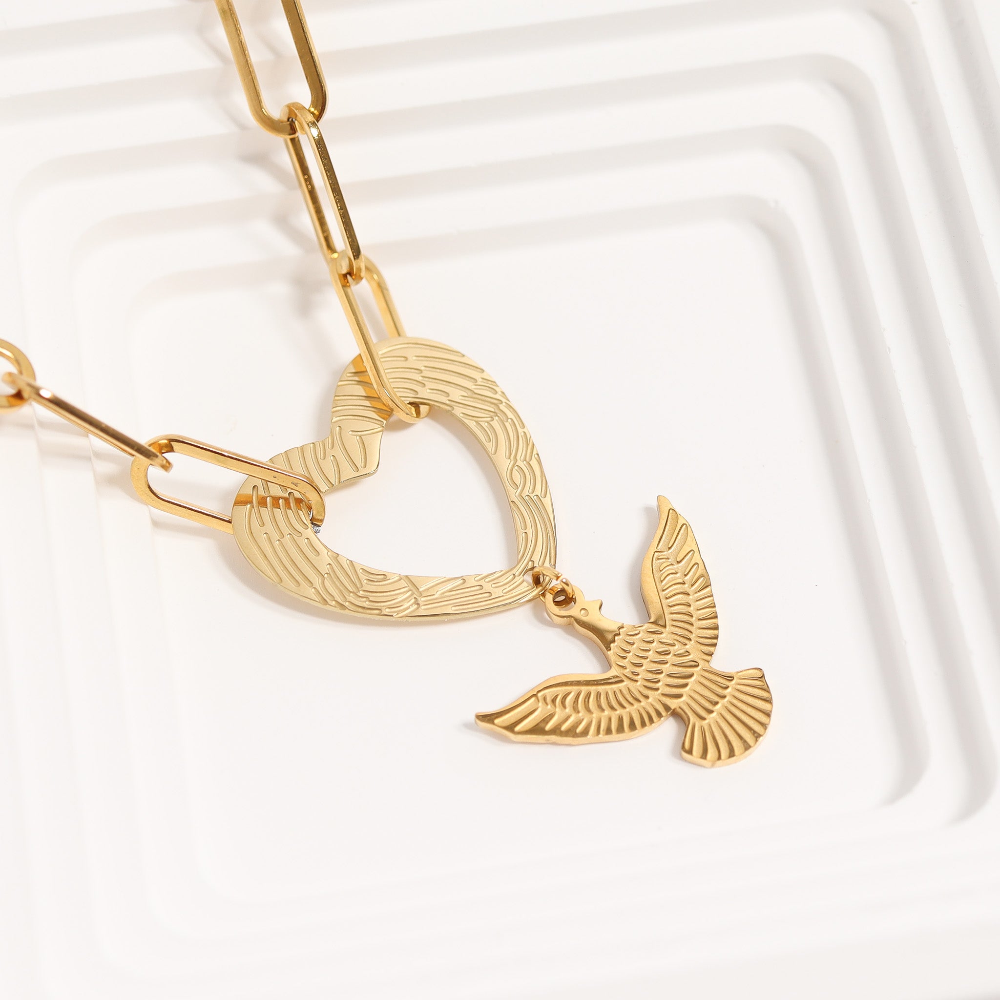 18K Gold PVD Stainless Steel Eagle Charm