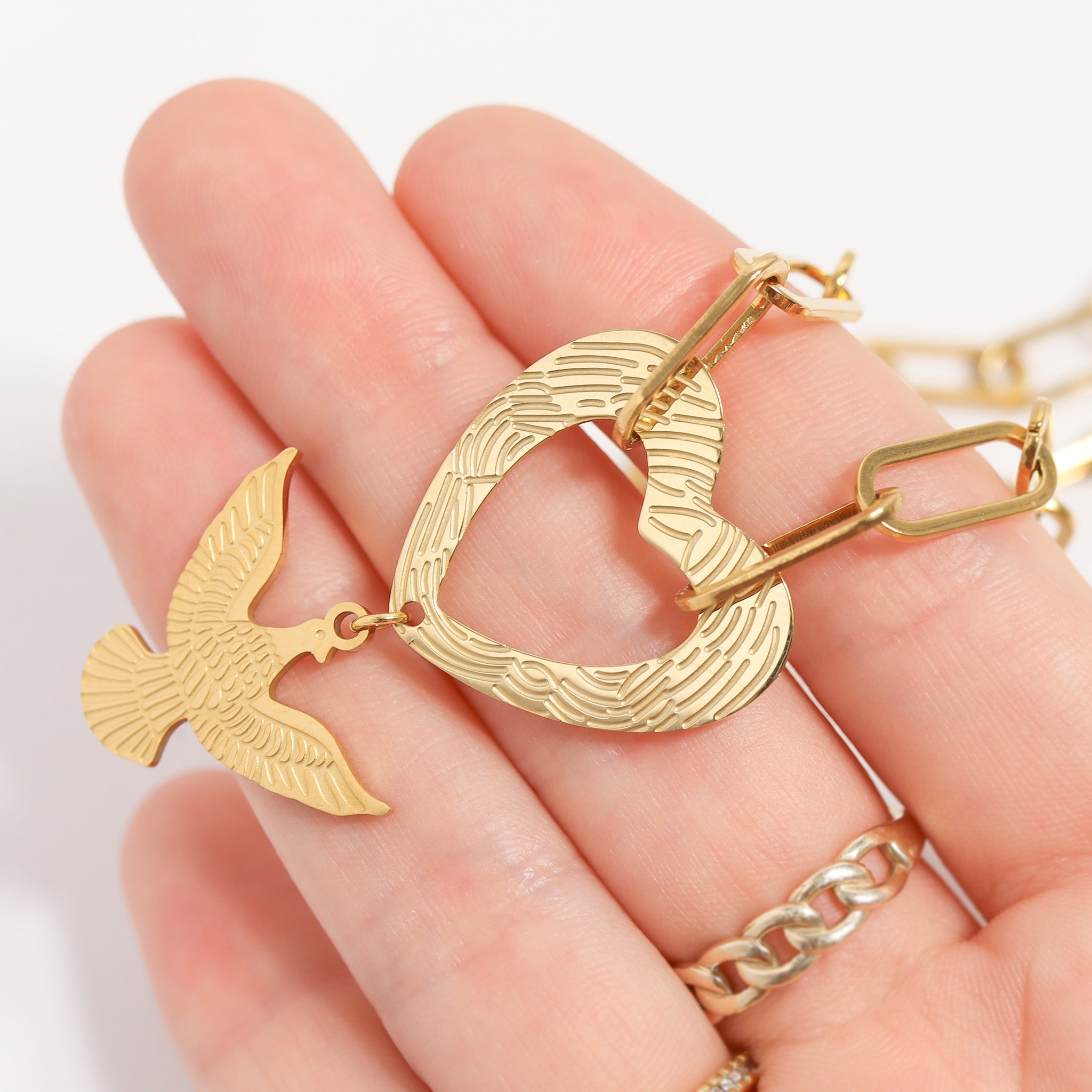 18K Gold PVD Stainless Steel Eagle Charm