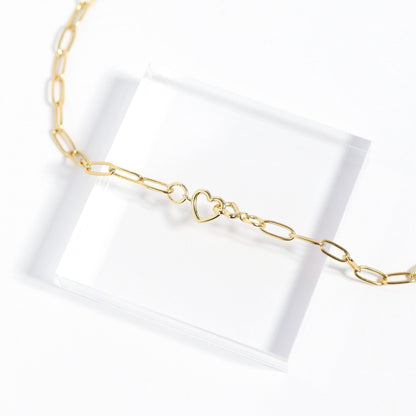 14K Gold Plated Sterling Silver Double Heart Permanent Jewelry Connector Charm