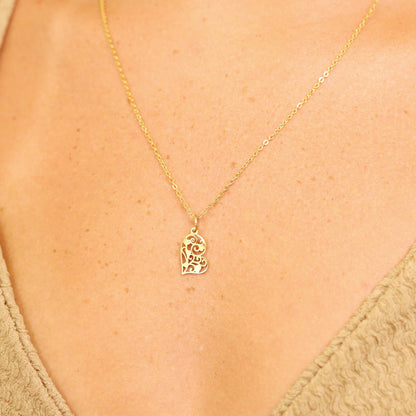 18K Gold PVD Stainless Steel Cutout Heart Charm
