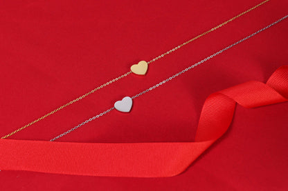 18K Gold PVD Stainless Steel Blank Heart Necklace
