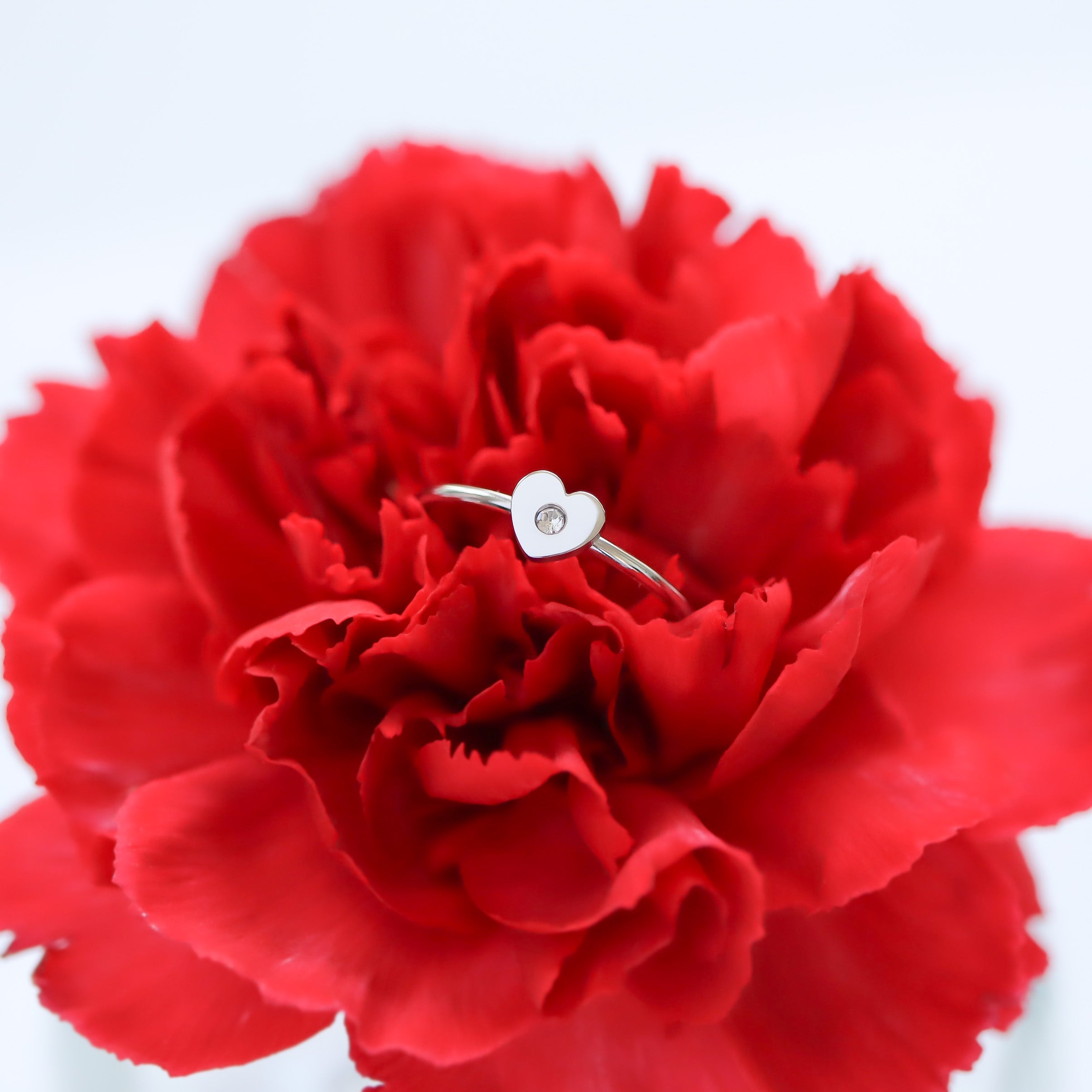 18K Gold PVD Stainless Steel CZ Stone Heart Symbol Ring
