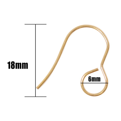 20 Pc 18K Gold PVD Stainless Steel Wire Earring Hooks