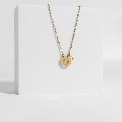 18K Gold PVD Stainless Steel Horseshoe Cutout Necklace