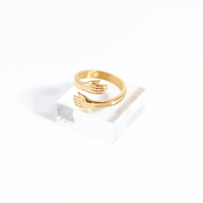18K Gold PVD Stainless Steel Hug Ring