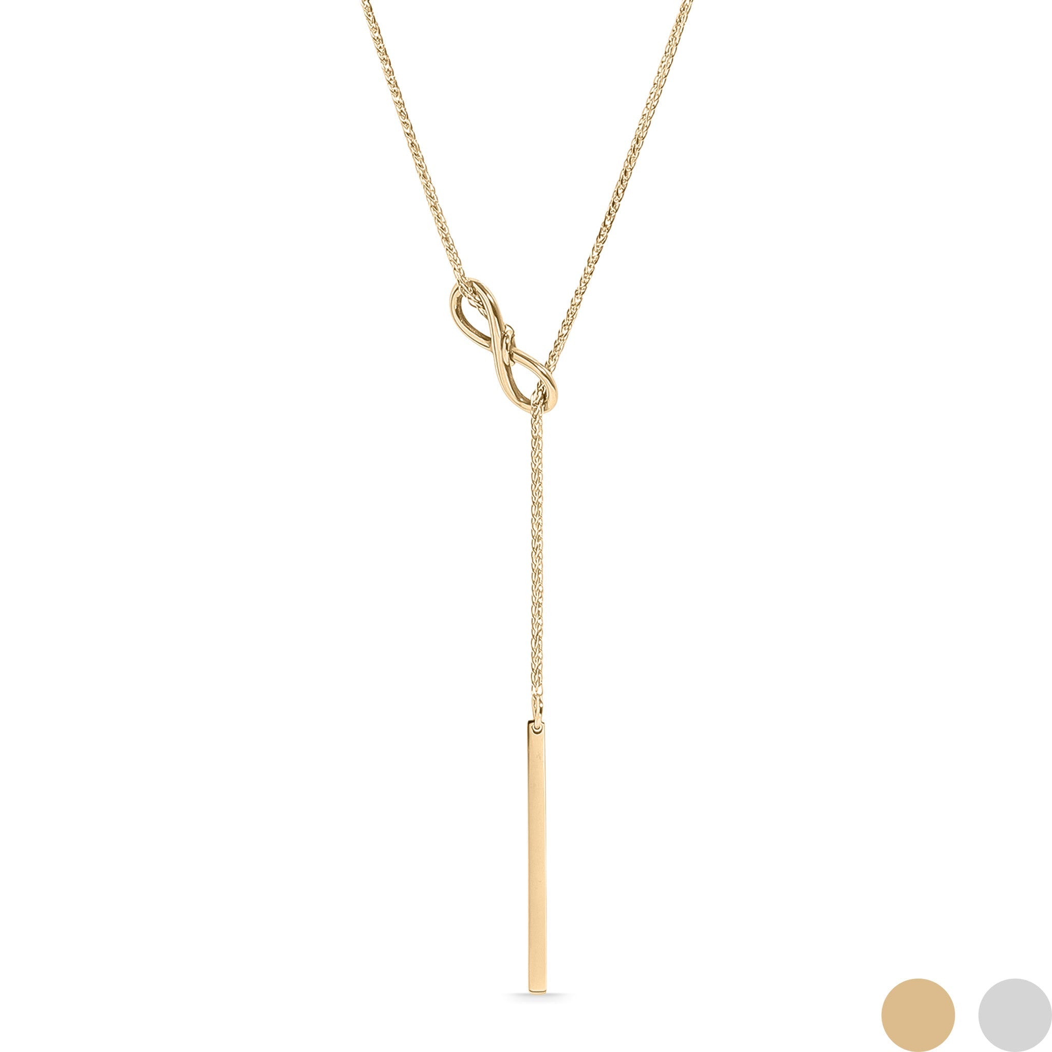 18K Gold PVD Stainless Steel Infinity Lariat Necklace