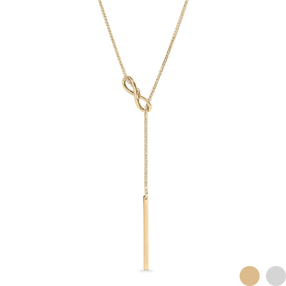 18K Gold PVD Stainless Steel Infinity Lariat Necklace