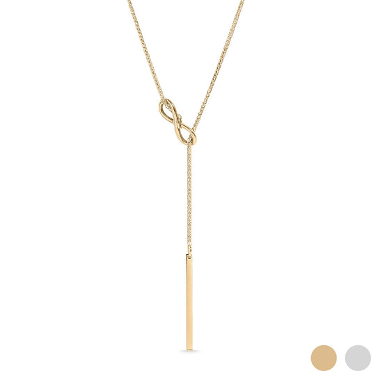 18K Gold PVD Stainless Steel Infinity Lariat Necklace