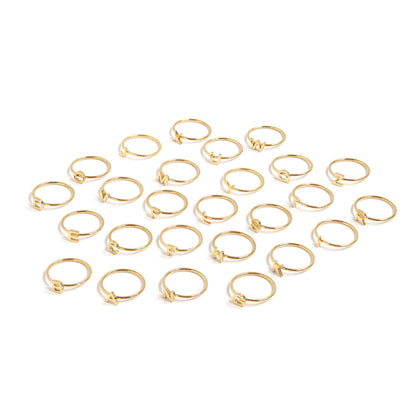 18K Gold PVD Stainless Steel Initial Stacking Rings A-M