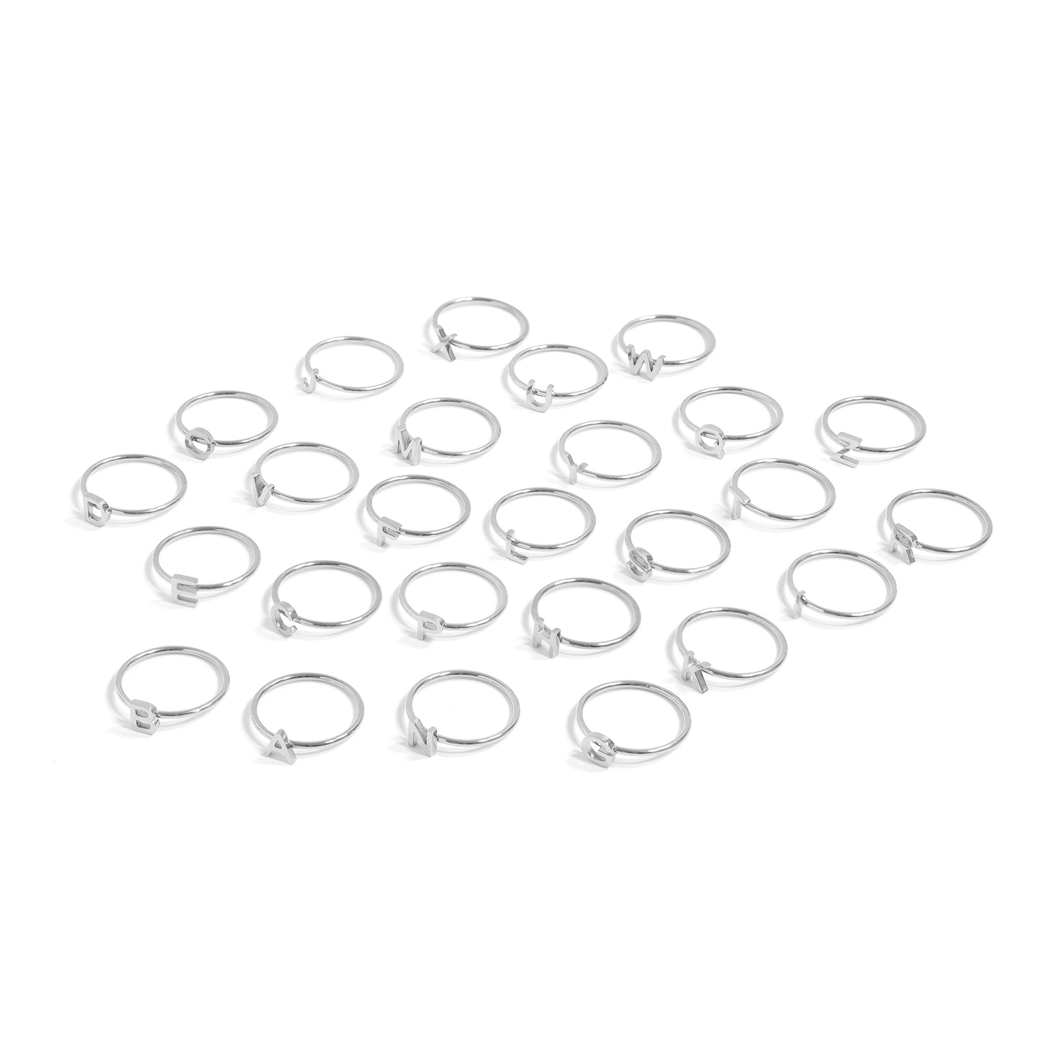 Stainless Steel Initial Stacking Rings A-M