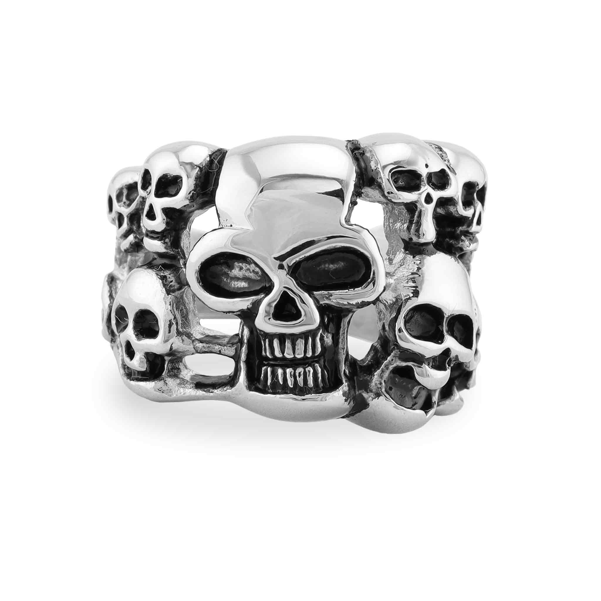 Detailed Skulls Stainless Steel Ring