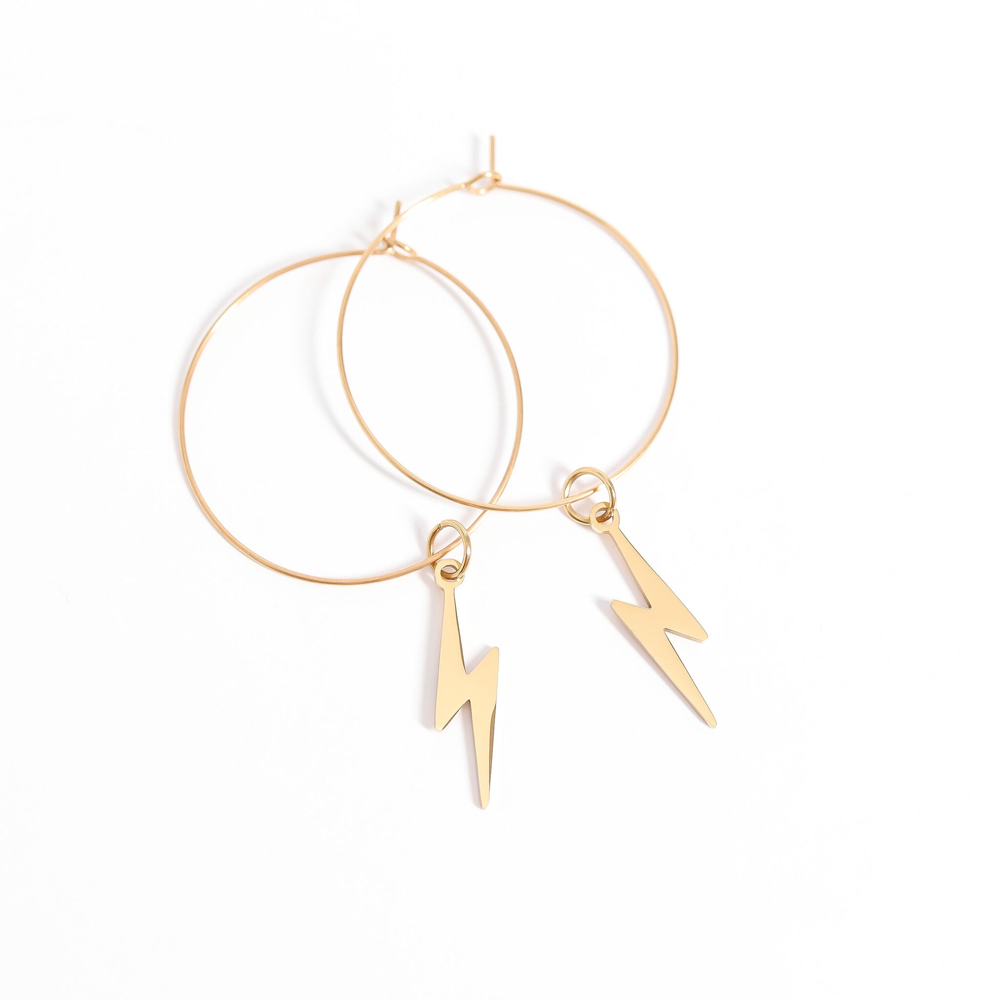 18K Gold PVD Stainless Steel Wire Hoop Earrings