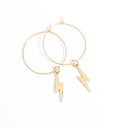 18K Gold PVD Stainless Steel Wire Hoop Earrings