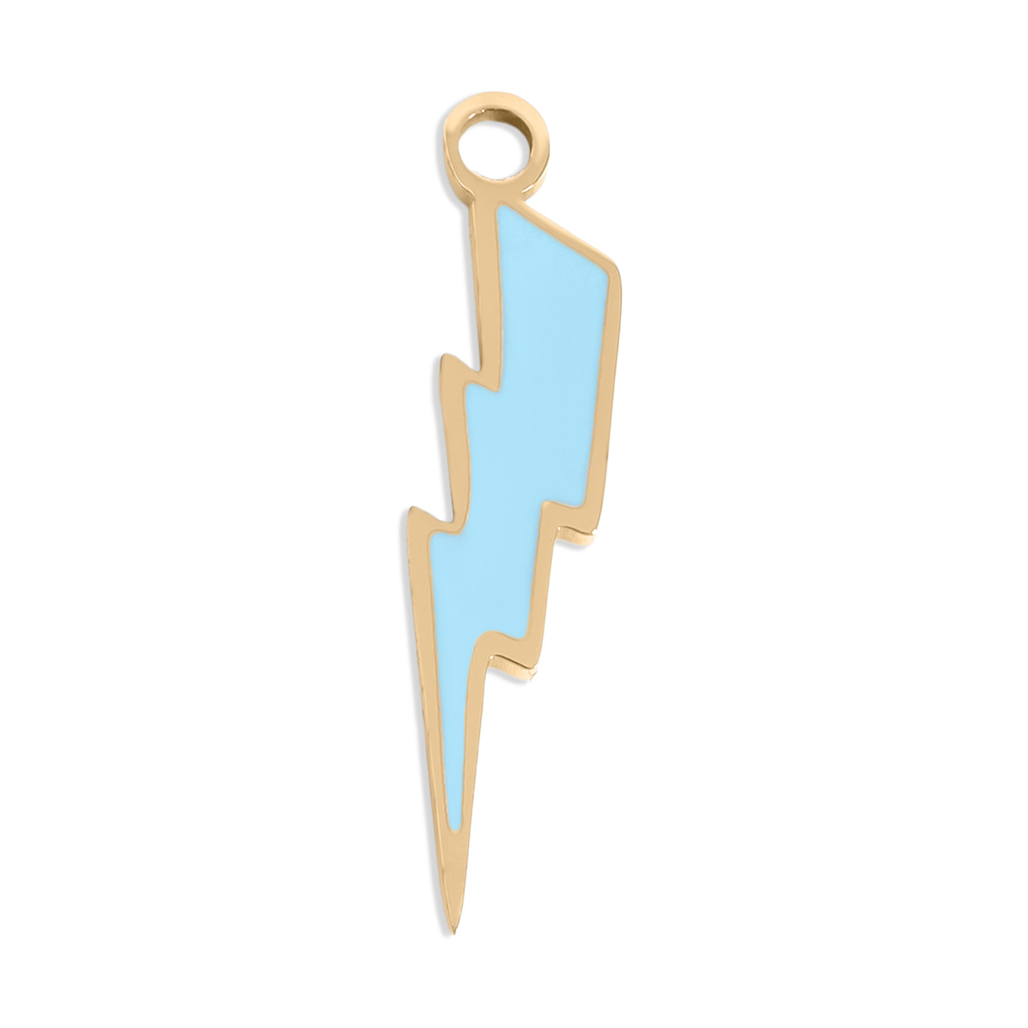18K Gold PVD Stainless Steel Epoxy Lightning Bolt Charm