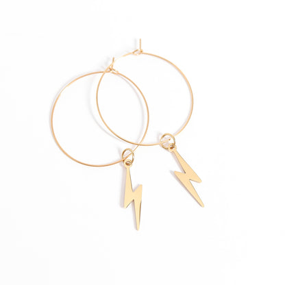 18K Gold PVD Stainless Steel Lightning Bolt Charm