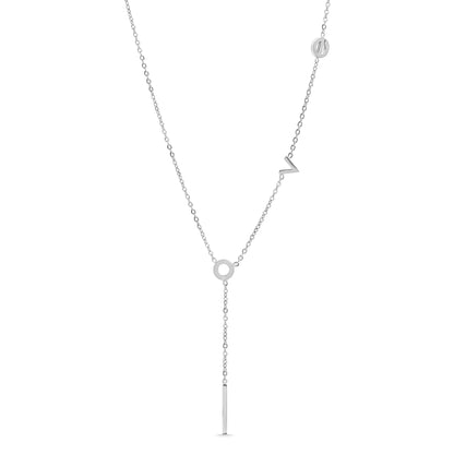 18K Gold PVD Stainless Steel LOVE Lariat Necklace