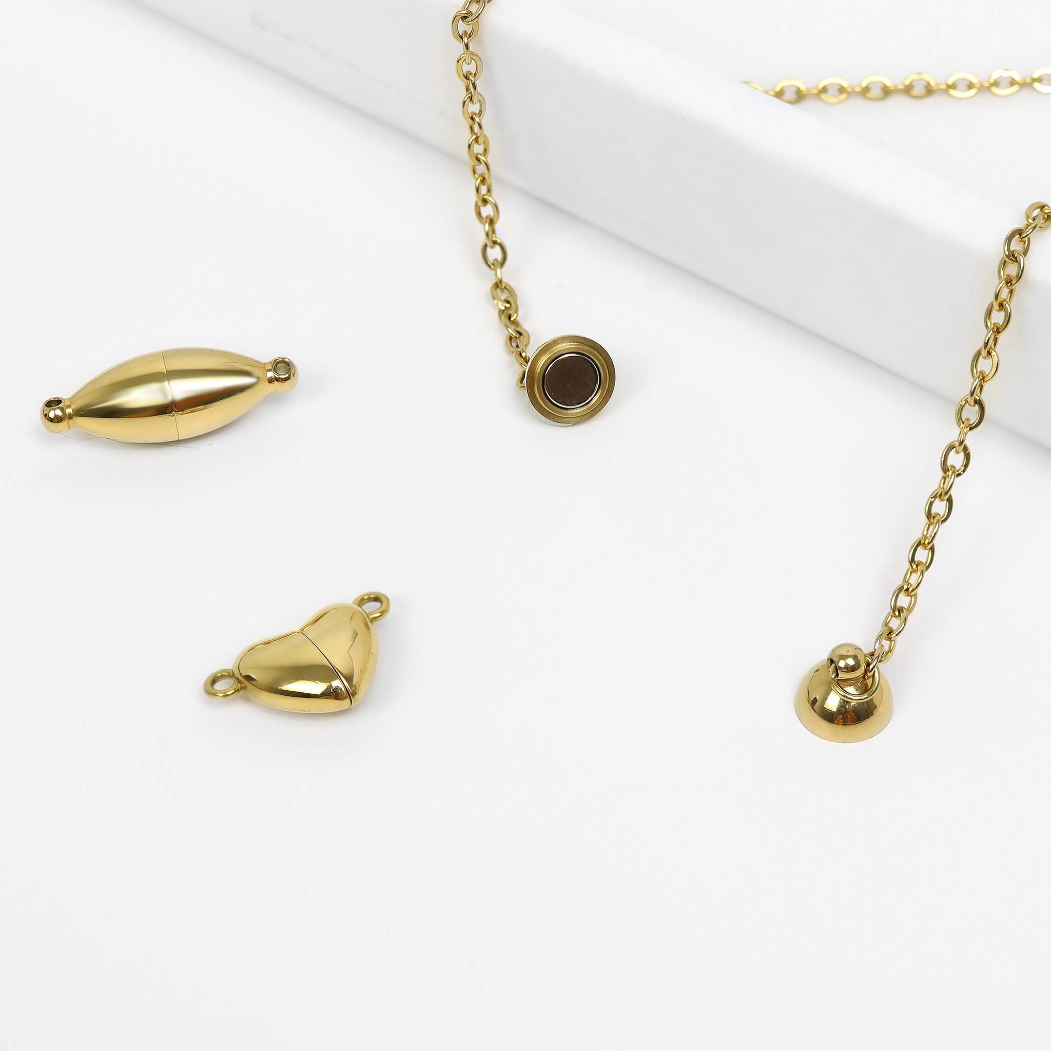 18K Gold PVD Stainless Steel Oval Magnetic Clasp