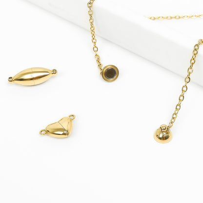 18K Gold PVD Stainless Steel Oval Magnetic Clasp
