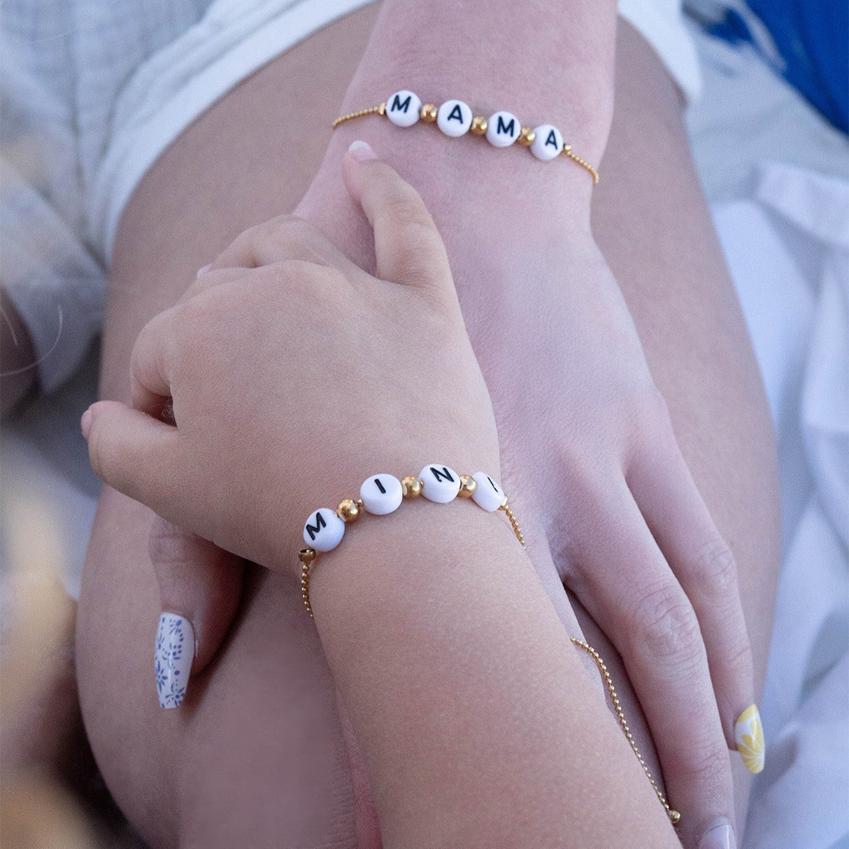 18K Gold PVD Stainless Steel "Mini" Adjustable Beaded Bracelet