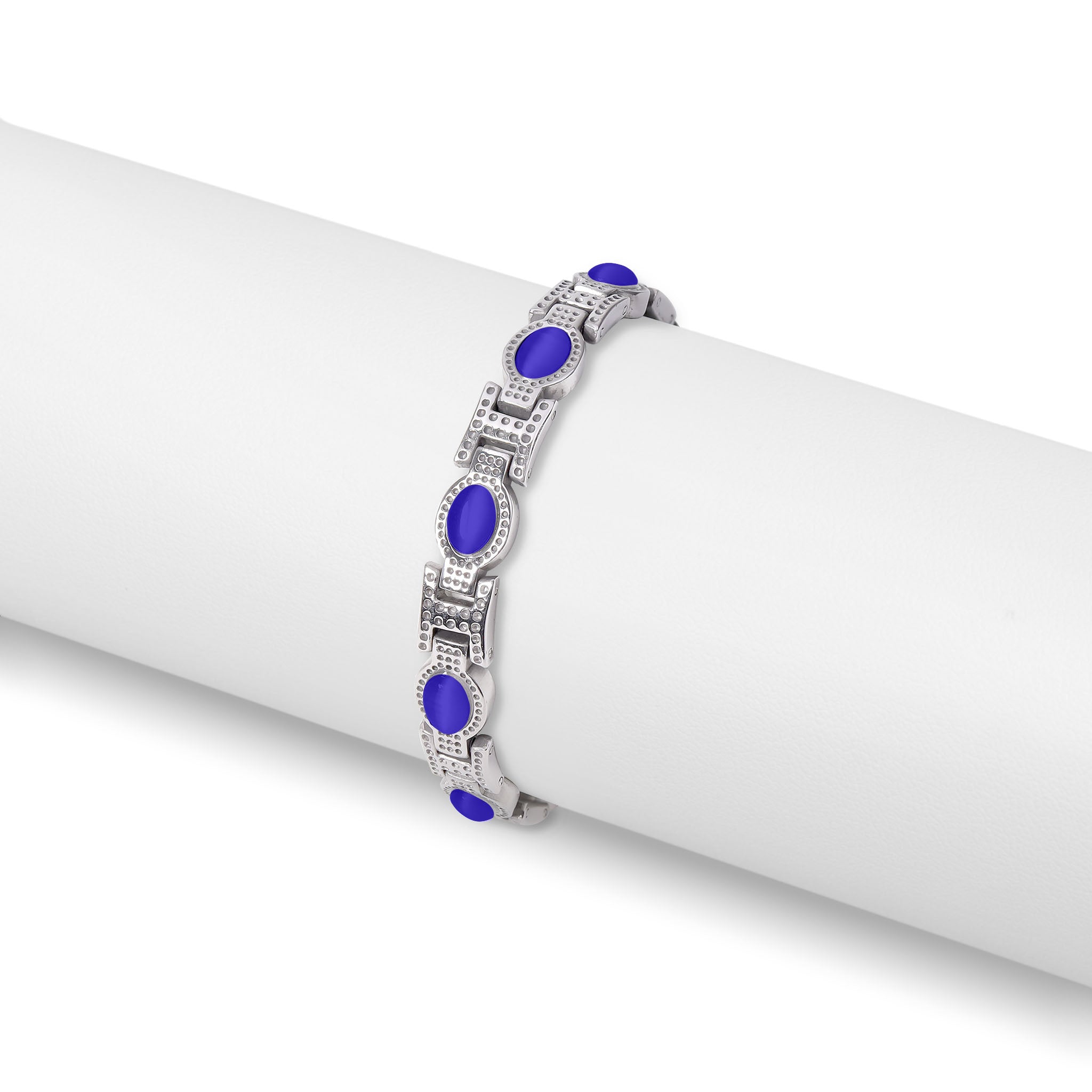 Stainless Steel Blue Stone Magnetic Bracelet