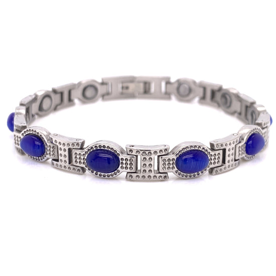 Stainless Steel Blue Stone Magnetic Bracelet