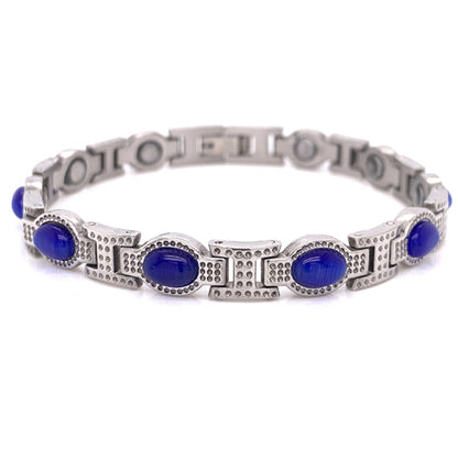 Stainless Steel Blue Stone Magnetic Bracelet