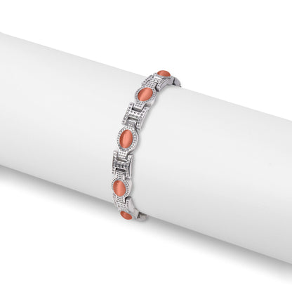 Stainless Steel Rust Stone Magnetic Bracelet